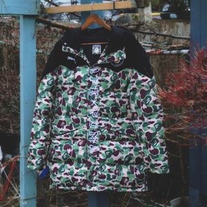 Bape x Puma ABC Camo Long Down Puffer Jacket